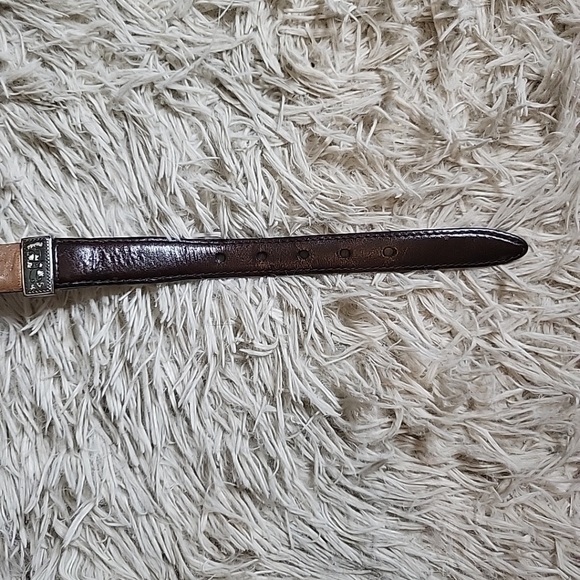 Vintage Brighton Leather & Hair Waist Belt Brown Black Red Green - Picture 10 of 13